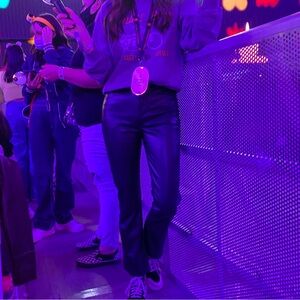 Ann Taylor faux leather lines cropped trousers - size 2